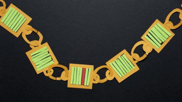 Cut-out paper model  a blockchain